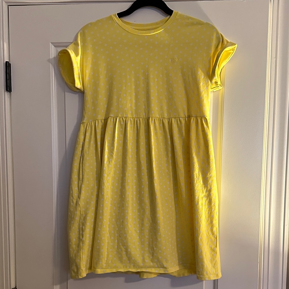 Vineyard Vines Yellow Polka Dot  Dress